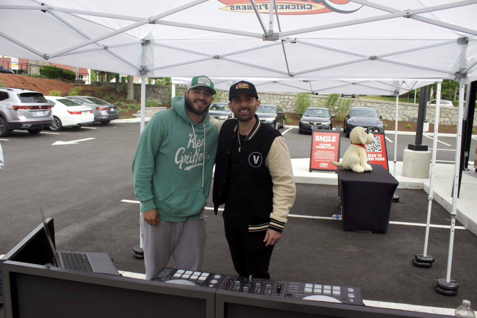 On the morning of May 20, DJ Mikey V. (right) from local radio station WXKS-FM (Kiss 108) played music and spoke to the crowd, getting them excited for the official opening. DJ Mikey V. has helped out with several other events in the area, such as the Celebrate with Heart event for the Eliza J. Norton Foundation.
